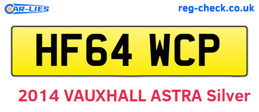 HF64WCP are the vehicle registration plates.