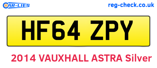 HF64ZPY are the vehicle registration plates.