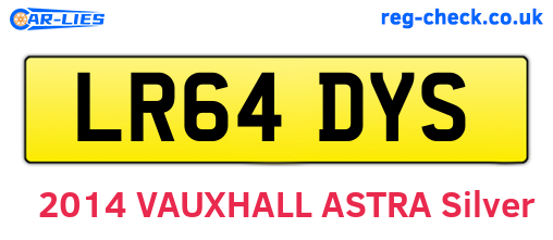 LR64DYS are the vehicle registration plates.