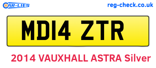 MD14ZTR are the vehicle registration plates.