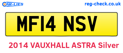 MF14NSV are the vehicle registration plates.