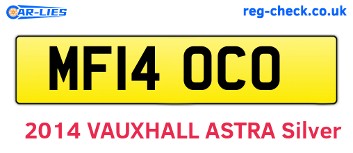 MF14OCO are the vehicle registration plates.