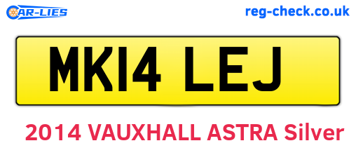 MK14LEJ are the vehicle registration plates.