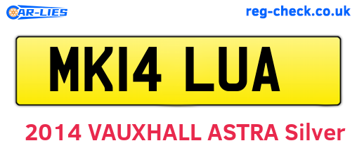 MK14LUA are the vehicle registration plates.