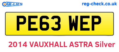 PE63WEP are the vehicle registration plates.