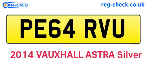 PE64RVU are the vehicle registration plates.
