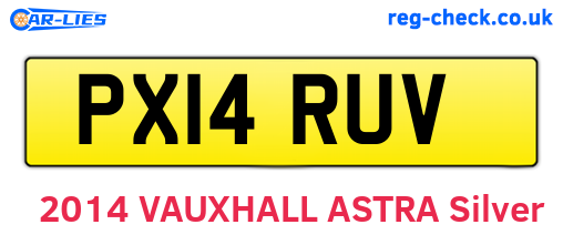 PX14RUV are the vehicle registration plates.