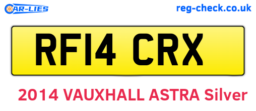 RF14CRX are the vehicle registration plates.