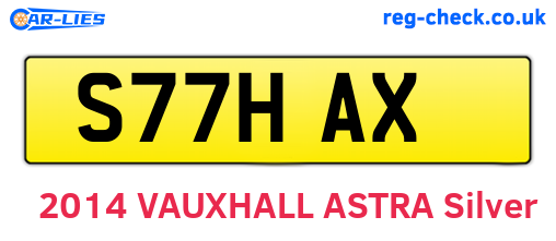 S77HAX are the vehicle registration plates.