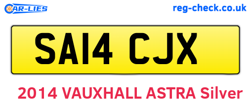 SA14CJX are the vehicle registration plates.