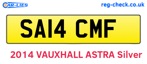 SA14CMF are the vehicle registration plates.