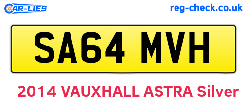 SA64MVH are the vehicle registration plates.