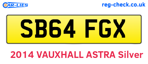 SB64FGX are the vehicle registration plates.