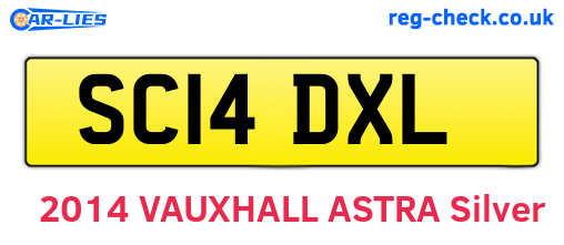 SC14DXL are the vehicle registration plates.