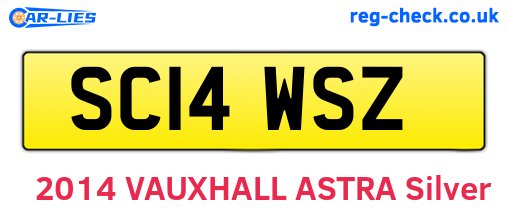 SC14WSZ are the vehicle registration plates.