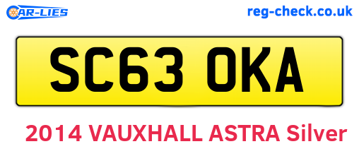 SC63OKA are the vehicle registration plates.