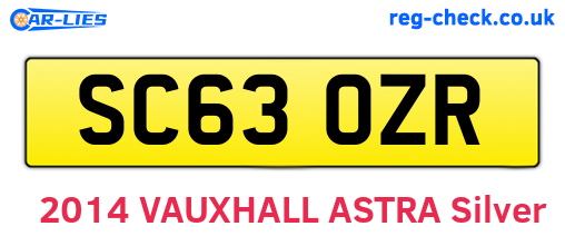 SC63OZR are the vehicle registration plates.