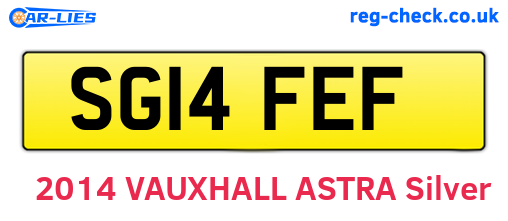 SG14FEF are the vehicle registration plates.
