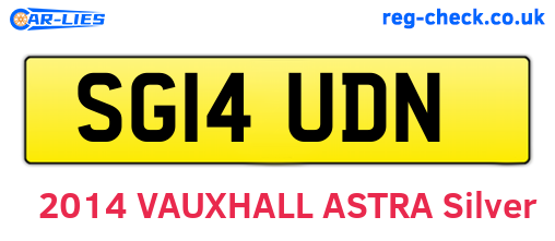 SG14UDN are the vehicle registration plates.