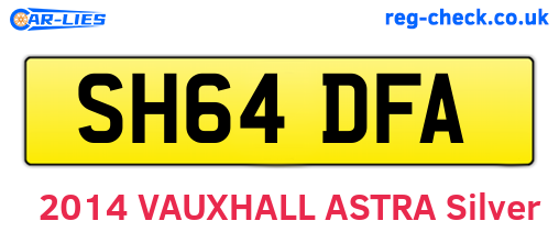 SH64DFA are the vehicle registration plates.