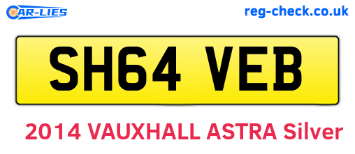 SH64VEB are the vehicle registration plates.