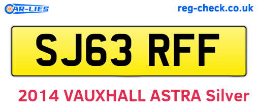 SJ63RFF are the vehicle registration plates.