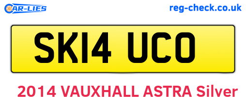 SK14UCO are the vehicle registration plates.