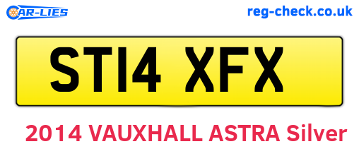 ST14XFX are the vehicle registration plates.