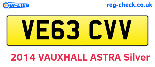 VE63CVV are the vehicle registration plates.