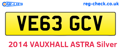 VE63GCV are the vehicle registration plates.