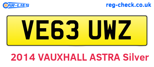 VE63UWZ are the vehicle registration plates.