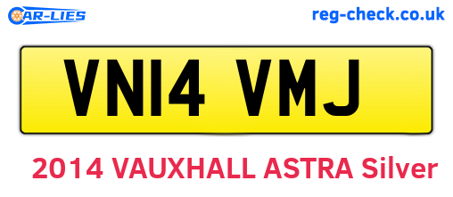 VN14VMJ are the vehicle registration plates.