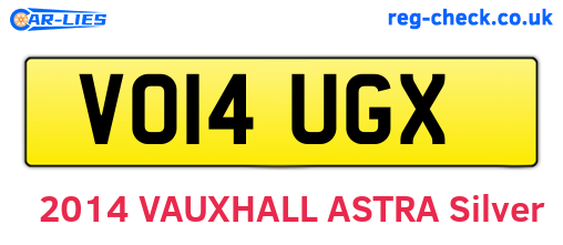 VO14UGX are the vehicle registration plates.