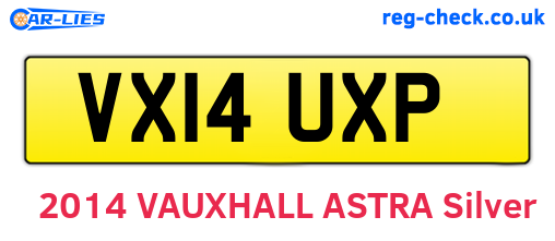 VX14UXP are the vehicle registration plates.