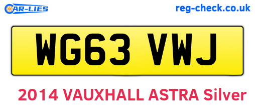 WG63VWJ are the vehicle registration plates.
