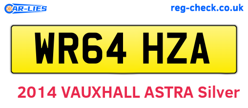 WR64HZA are the vehicle registration plates.