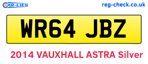 WR64JBZ are the vehicle registration plates.