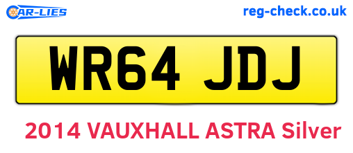 WR64JDJ are the vehicle registration plates.