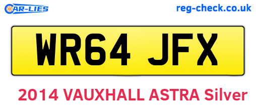 WR64JFX are the vehicle registration plates.