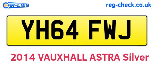 YH64FWJ are the vehicle registration plates.