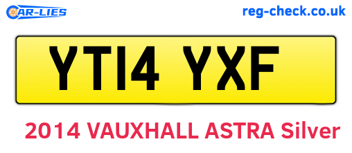 YT14YXF are the vehicle registration plates.
