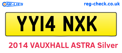 YY14NXK are the vehicle registration plates.