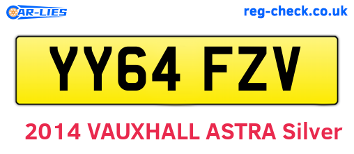 YY64FZV are the vehicle registration plates.