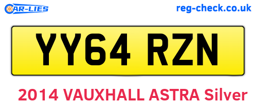 YY64RZN are the vehicle registration plates.