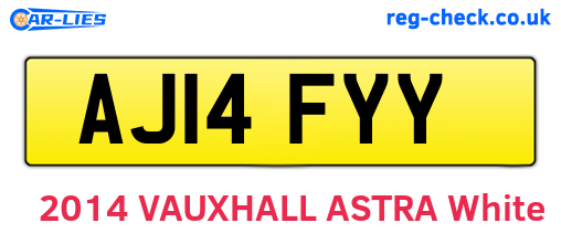 AJ14FYY are the vehicle registration plates.
