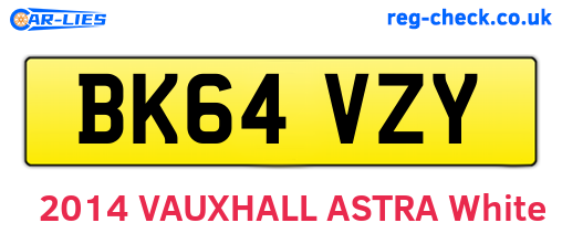 BK64VZY are the vehicle registration plates.