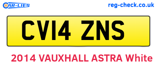 CV14ZNS are the vehicle registration plates.