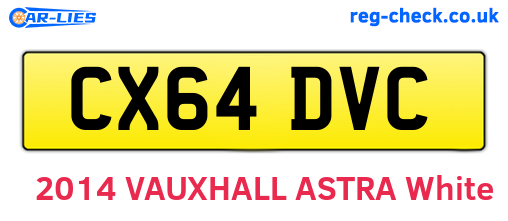 CX64DVC are the vehicle registration plates.