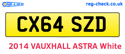 CX64SZD are the vehicle registration plates.