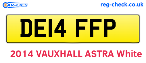 DE14FFP are the vehicle registration plates.